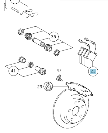 Mercedes-Benz 003 420 00 20 - PARTS KIT, REAR BRAKE PAD