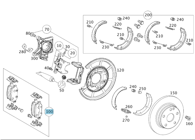 MERCEDES-BENZ 169 420 14 20 - PARTS KIT, REAR BRAKE PAD