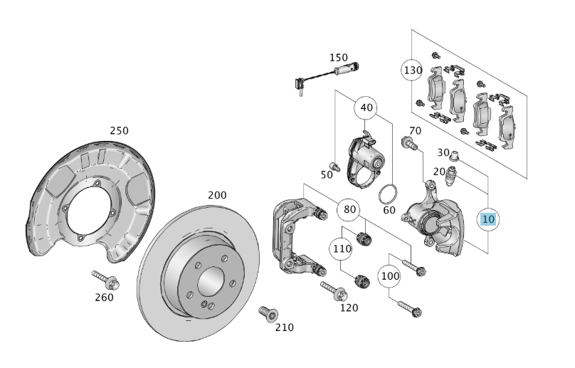 MERCEDES-BENZ 166 PISTON HOUSING, RIGHT FRONT / REAR BRAKE 166 423 04 81