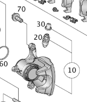 MERCEDES-BENZ 166 PISTON HOUSING, RIGHT FRONT / REAR BRAKE 166 423 04 81