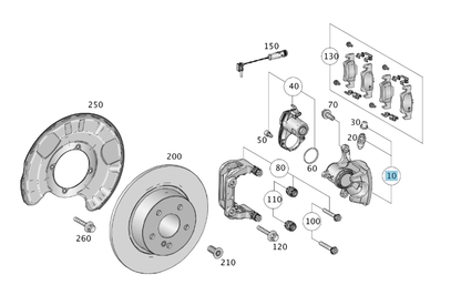 MERCEDES-BENZ 166 PISTON HOUSING, RIGHT FRONT / REAR BRAKE 166 423 04 81