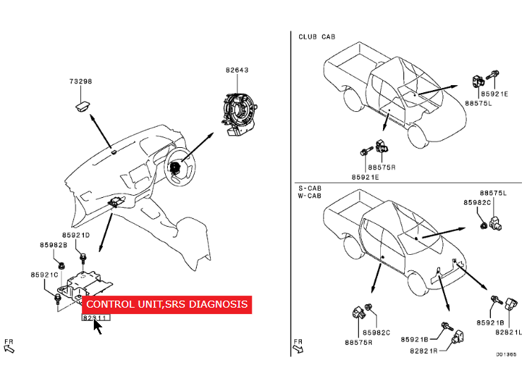 Mitsubishi Control Unit, SRS Diagnosis - 8635A490